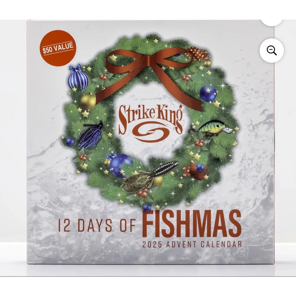 NEW Strike King 12 Days of Fishmas 2025 Advent Calendar White Green One Size